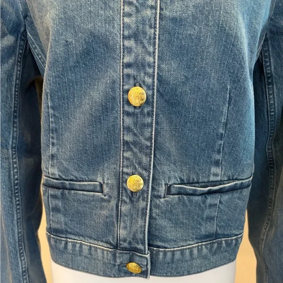 #115 NWT. J. Crew Blue Women's Denim Jean Jacket. - Picture 8 of 16